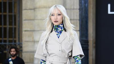 Soo Joo Park walks the runway during the L'Oreal Paris show as part of Paris Fashion Week on September 28, 2019. Getty Images