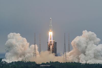 The rocket took off from Wenchang Space Launch Centerein Hainan province on April 29. Photo: China Daily via Reuters
