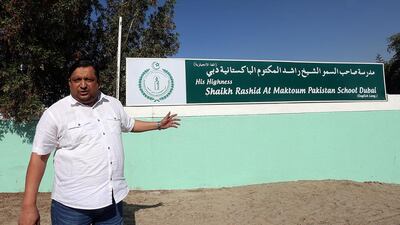 Raja Asim Fayaz spoke of his concern about the situation between the management and teachers of Sheikh Rashid Al Maktoum Pakistani School in Dubai and plans to remove his two children from it when the academic year ends in March. Satish Kumar / The National