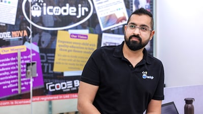 Hannan Moti, founder of online coding academy iCodejr, saves between 8 per cent to 10 per cent of his monthly income. Victor Besa / The National