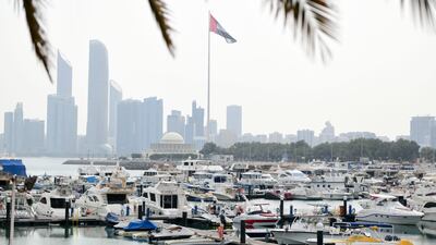 The Abu Dhabi skyline. The emirate has fiscal buffers equivalent to more than 350 per cent of its gross domestic product. Khushnum Bhandari / The National