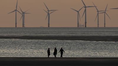 The Burbo Bank Offshore Wind Farm in Liverpool Bay on the west coast of the UK. EPA