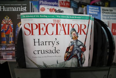 Copies of The Spectator magazine on a newsstand. Hollie Adams/Bloomberg
