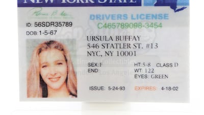 Ursula Buffay's Driver License. Courtesy Prop Store