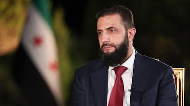 Syrian President Ahmad Al Shara has said his country wants to 'solve the problem of Hezbollah while keeping Lebanon alive'. Photo: Sana