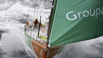 Groupama approach the French coast to take first place on Leg 8.