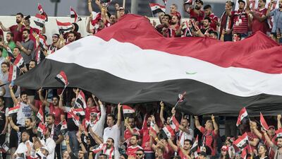 Syria fans at Al Maktoum bin Rashid Stadium. Antonie Robertson/The National