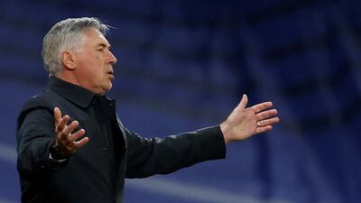 Real Madrid manager Carlo Ancelotti reacts on the touchline. EPA
