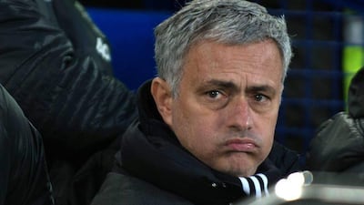 Manchester United manager Jose Mourinho looks on before the match. Peter Powell / EPA