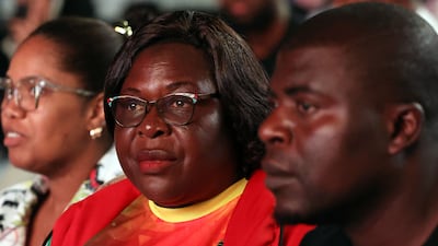 Francis Ngannou's mum Kamegni Christine watches on. Chris Whiteoak / The National