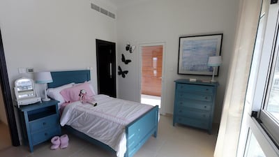 A view of the kids bedroom on the first floor of a four-bedroom villa at Villa Lantana in Dubai. Satish Kumar / The National