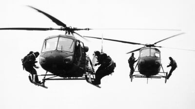 SAS soldiers involved in making the film Who Dares Wins. Mirrorpix