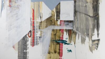 Almaha Jaralla’s painting 'I/1' (2020) is being offered in 101’s inaugural sale for Dh8,000. Courtesy 101