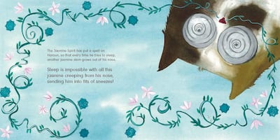 A page from The Jasmine Sneeze by Nadine Kaadan