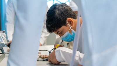 One of 48 talented pupils during a training course on machine learning, web development and desktop applications.