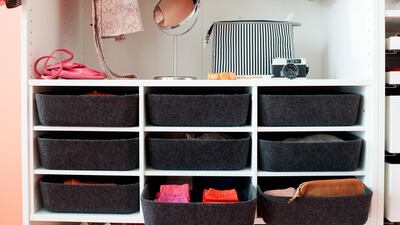 Use storage spaces to keep non-essential items hidden. Courtesy Ikea