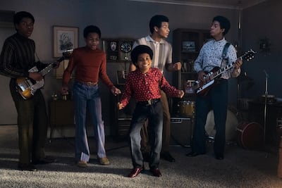 Juliano Krue Valdi, Judah Edwards, Jayden Harville, Jaylen Lyndon Hunter and Nathaniel Logan McIntyre in Michael. Photo: Lionsgate