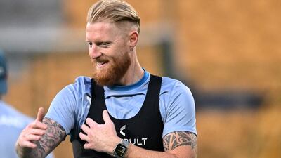 Ben Stokes training with England at the 50-over World Cup in India. AFP