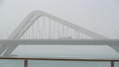 The Sheikh Zayed bridge in Abu Dhabi, during the sandstorm. Victor Besa / The National