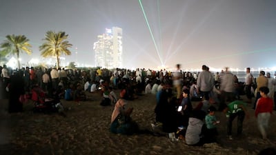 Revellers wait for the fireworks to begin. Christopher Pike / The National