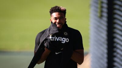 Chelsea full-back Reece James arrives at training. AFP