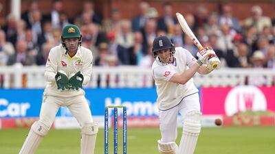 Harry Brook finished the day unbeaten on 45. PA