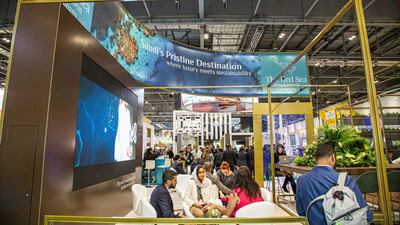 A Red Sea display among the stands at WTM London. Rob Greig for The National