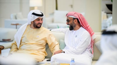 Sheikh Tahnoon bin Zayed, Deputy Ruler of Abu Dhabi and National Security Adviser, and Sheikh Hamdan bin Zayed, Ruler’s Representative in Al Dhafra Region
