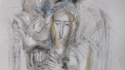 'Study for Triptych' (2014), as ink and watercolour on paper. Photo: Green Art Gallery