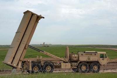 US Army Terminal High Altitude Area Defense (THAAD) launching station. AFP