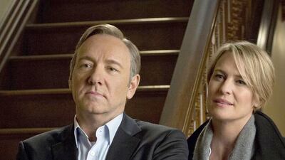 Kevin Spacey and Robin Wright in the Netflix original House of Cards. The online broadcaster appears to be laying the groundwork for a possible entry into the UAE. Melinda Sue Gordon / Netflix via Bloomberg