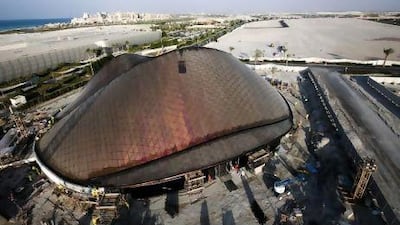 The UAE pavillion takes shape on Saadiyat … but the clock is ticking. Lee Hoagland / The National