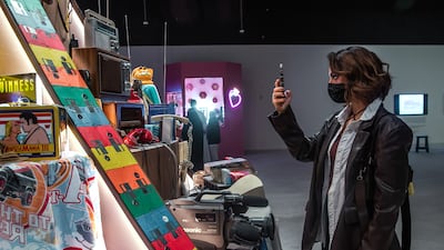 An onlooker appreciates 'al-Burkan'.