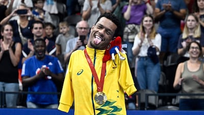 Gabriel receives his medal