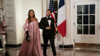 US singer John Legend and his wife Chrissy Teigen arrive. EPA