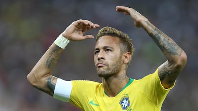 Neymar, in action for Brazil against Argentina in Saudi Arabia, has been linked with a move back to his former club Barcelona. EPA