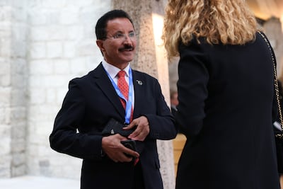Sultan Ahmed bin Sulayem, chief executive of DP World, at the International Investment Summit at the Guildhall in London. EPA