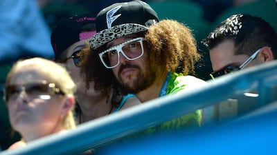 Redfoo of the band LMFAO spectating at the Australian Open. He is dating women's world No 2 Victoria Azarenka.
