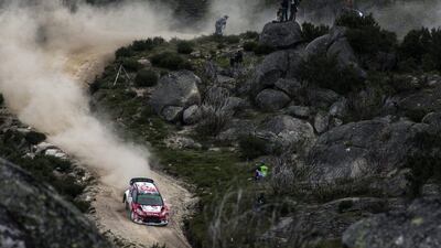 Kris Meeke of Abu Dhabi Citroen driving his Citroen DS3 WRC during day 3 of Rally Portugal 2016, Matosinhos, Portugal, 21 May 2016. Nikos Mitsouras / EPA