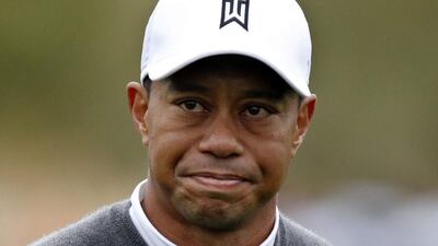 Tiger Woods reacts during the second round of the Phoenix Open last Friday. Rick Stueri / AP / January 30, 2015