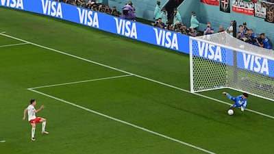 Mexico goalkeeper Guillermo Ochoa saves Robert Lewandowski's penalty. AFP