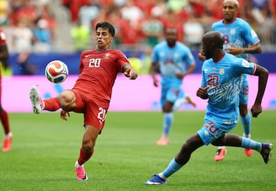 Portugal's Joao Cancelo, left, had a goal ruled out for offside. Reuters