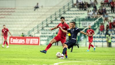 Action from Syria v Guam at Al Maktoum bin Rashid Stadium. Antonie Robertson/The National