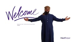 Syed Usman Shah featuring in Heathrow's Welcome poster campaign. Photo: London Heathrow Airport