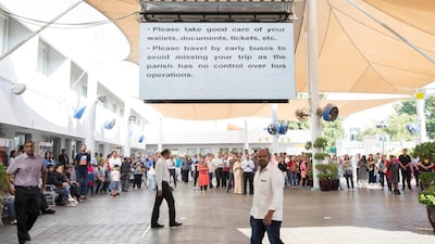 An instruction is displayed after a mass given to the parishioners.