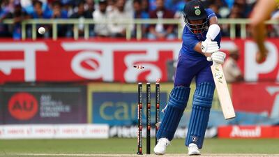 India's Mohammed Siraj is bowled by Mitchell Starc of Australia for a duck. Getty