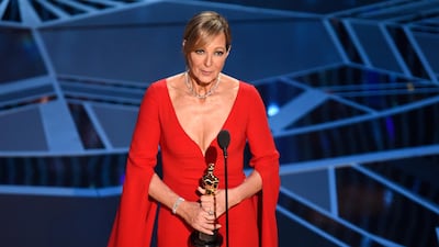 Allison Janney accepts the award for best performance by an actress in a supporting role for "I, Tonya" at the Oscars. Chris Pizzello / Invision / AP