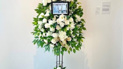 'Ceremonial Achievements in Flowers' by GCC, a collective of artists from the Gulf. Alexandra Chaves / The National