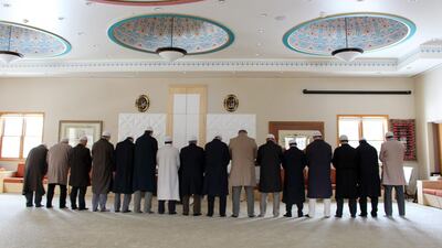 Afternoon prayers at the Golden Generation Worship & Retreat Centre, in Saylorsburg. Muslim scholar Fethullah Gulen lives on the grounds of the compound. Michael Rubinkam / AP Photo