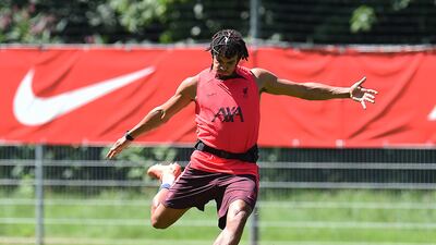 Trent Alexander-Arnold during the Liverpool pre-season training session.